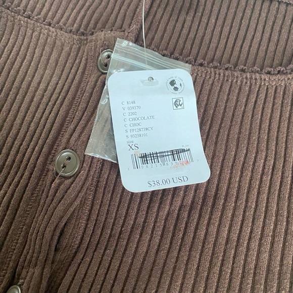 NWT Intimately Free People Most Wanted Cardi in Chocolate - Picture 5 of 8